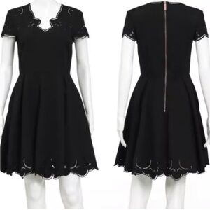 Ted Baker Black Scalloped Mini Dress